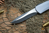 Heretic Manticore-X Gray Handle with Two-Tone Black MagnaCut Recurve OTF Auto H033-10A-GRAY