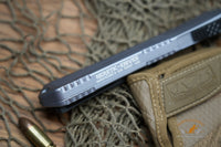 Heretic Manticore-X Gray Handle with Two-Tone Black MagnaCut Recurve OTF Auto H033-10A-GRAY