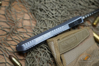 Heretic Manticore-X Gray Handle with Two-Tone Black MagnaCut Recurve OTF Auto H033-10A-GRAY