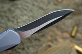 Heretic Manticore-X Gray Handle with Two-Tone Black MagnaCut Recurve OTF Auto H033-10A-GRAY