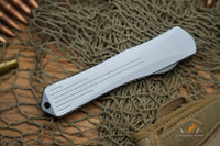 Heretic Manticore-X Gray Handle with Two-Tone Black MagnaCut Recurve OTF Auto H033-10A-GRAY