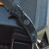SIG X1-MicroFlip Tactical Manual Flipper: 2.75" Drop Point Blade - Grey Cerakote Finish, Solid Black G10 Frame