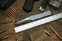 Heretic Manticore-X Gray Handle with Two-Tone Black MagnaCut Recurve OTF Auto H033-10A-GRAY