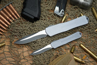 Heretic Manticore-X Gray Handle with Two-Tone Black MagnaCut Recurve OTF Auto H033-10A-GRAY