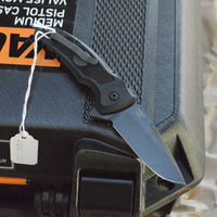 SIG X1-MicroFlip Tactical Manual Flipper: 2.75" Drop Point Blade - Grey Cerakote Finish, Solid Black G10 Frame