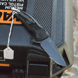 SIG X1-MicroFlip Tactical Manual Flipper: 2.75" Drop Point Blade - Grey Cerakote Finish, Solid Black G10 Frame