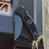 SIG X1-MicroFlip Tactical Manual Flipper: 2.75" Drop Point Blade - Grey Cerakote Finish, Solid Black G10 Frame