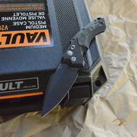 X5 Manual Flipper: 4.0" Spear Point Blade - Black Cerakote Finish, Matte Black Aluminum Frame & G-Mascus Black G10 Inserts