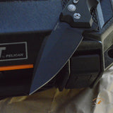 X5 Manual Flipper: 4.0" Spear Point Blade - Black Cerakote Finish, Matte Black Aluminum Frame & G-Mascus Black G10 Inserts