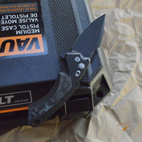 X5 Manual Flipper: 4.0" Spear Point Blade - Black Cerakote Finish, Matte Black Aluminum Frame & G-Mascus Black G10 Inserts
