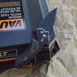 X5 Manual Flipper: 4.0" Spear Point Blade - Black Cerakote Finish, Matte Black Aluminum Frame & G-Mascus Black G10 Inserts