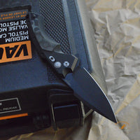 X5 Manual Flipper: 4.0" Spear Point Blade - Black Cerakote Finish, Matte Black Aluminum Frame & G-Mascus Black G10 Inserts
