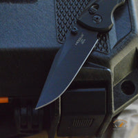 Deka Manual Folder: 3.25" Clip Point Blade - Black Cerakote Finish, Black Polymer Frame