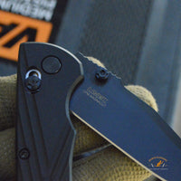 Deka Manual Folder: 3.25" Clip Point Blade - Black Cerakote Finish, Black Polymer Frame