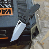 SIG K320 Manual Folder (Collector Series): 3.5" Tanto Blade - Tumbled Finish, Black Carbon Fiber Frame