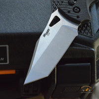 SIG K320 Manual Folder (Collector Series): 3.5" Tanto Blade - Tumbled Finish, Black Carbon Fiber Frame