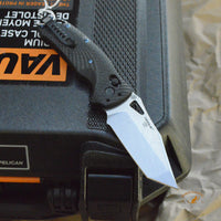 SIG K320 Manual Folder (Collector Series): 3.5" Tanto Blade - Tumbled Finish, Black Carbon Fiber Frame