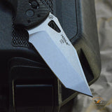 SIG K320 Manual Folder (Collector Series): 3.5" Tanto Blade - Tumbled Finish, Black Carbon Fiber Frame