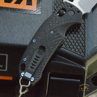 SIG K320 Manual Folder (Collector Series): 3.5" Tanto Blade - Tumbled Finish, Black Carbon Fiber Frame