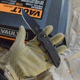 Deka Manual Folder (Collector Series): 3.25" Clip Point Blade - Black Cerakote Finish, Black Carbon Fiber Frame & Green Tritium Insert