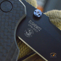 Deka Manual Folder (Collector Series): 3.25" Clip Point Blade - Black Cerakote Finish, Black Carbon Fiber Frame & Green Tritium Insert