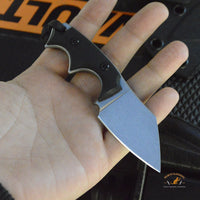 Bastinelli Creations BB Drago Fixe V2 Fixed 2" Stonewashed N690CO Blade, Black G10 Handles, Kydex Sheath - BB Drago Cutter V2
