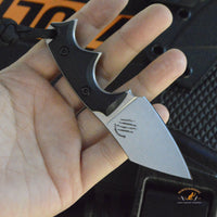 Bastinelli Creations BB Drago Fixe V2 Fixed 2" Stonewashed N690CO Blade, Black G10 Handles, Kydex Sheath - BB Drago Cutter V2