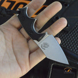 Bastinelli Creations BB Drago Fixe V2 Fixed 2" Stonewashed N690CO Blade, Black G10 Handles, Kydex Sheath - BB Drago Cutter V2