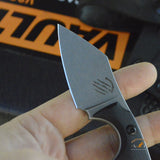 Bastinelli Creations BB Drago Fixe V2 Fixed 2" Stonewashed N690CO Blade, Black G10 Handles, Kydex Sheath - BB Drago Cutter V2