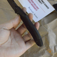 Bastinelli Creations Chopper Fixed Blade Knife 3.5" M390 Black PVD Trailing Point, 3D Machined Black G10 Handles, Kydex Sheath