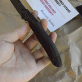 Bastinelli Creations Chopper Fixed Blade Knife 3.5" M390 Black PVD Trailing Point, 3D Machined Black G10 Handles, Kydex Sheath