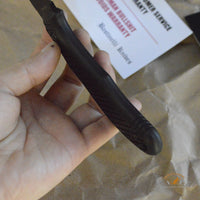 Bastinelli Creations Chopper Fixed Blade Knife 3.5" M390 Black PVD Trailing Point, 3D Machined Black G10 Handles, Kydex Sheath