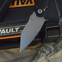 Bastinelli Creations Compact Dragotac Frame Lock 3.75" Wharncliffe D2 Blade, Milled Black G10 Handle