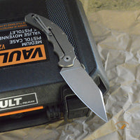 Bastinelli Creations Compact Dragotac Frame Lock 3.75" Wharncliffe D2 Blade, Milled Black G10 Handle