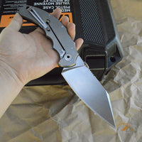 Bastinelli Creations Compact Dragotac Frame Lock 3.75" Wharncliffe D2 Blade, Milled Black G10 Handle