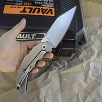 Bastinelli Creations Compact Dragotac Frame Lock 3.75" Wharncliffe D2 Blade, Milled Black G10 Handle