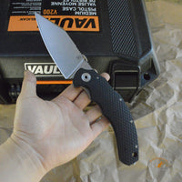 Bastinelli Creations Compact Dragotac Frame Lock 3.75" Wharncliffe D2 Blade, Milled Black G10 Handle