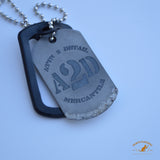 A2D Titanium dog tag Sharp