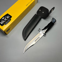 Buck 119BKS Special Hunting Knife 6" Blade, Black Phenolic Handles, Black Leather Sheath - 9207