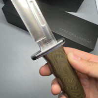 Buck 119 Special Pro Hunting Fixed Blade Knife 6" S35VN Plain Blade, Green Canvas Micarta Handle, Leather Sheath (0119GRS1) - 13105