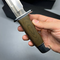 Buck 119 Special Pro Hunting Fixed Blade Knife 6" S35VN Plain Blade, Green Canvas Micarta Handle, Leather Sheath (0119GRS1) - 13105