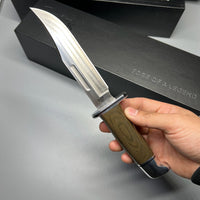 Buck 119 Special Pro Hunting Fixed Blade Knife 6" S35VN Plain Blade, Green Canvas Micarta Handle, Leather Sheath (0119GRS1) - 13105