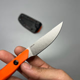 Benchmade 15700 Flyway Fixed Blade Knife 2.7" CPM-154 Satin Straight Back, Orange G10 Handles, Boltaron Sheath