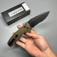 Benchmade Turret Folding Knife 3.7" S30V Black Combo Blade, Olive Drab G10 Handles - 980SBK