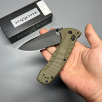 Benchmade Turret Folding Knife 3.7" S30V Black Combo Blade, Olive Drab G10 Handles - 980SBK