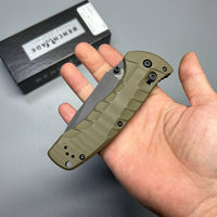 Benchmade Turret Folding Knife 3.7" S30V Black Combo Blade, Olive Drab G10 Handles - 980SBK