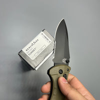 Benchmade Turret Folding Knife 3.7" S30V Black Combo Blade, Olive Drab G10 Handles - 980SBK
