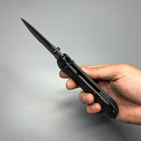 Benchmade Tactical Triage Rescue Folding Knife 3.48" S30V Black Combo Blade, Black G10 Handles, Safety Cutter, Glass Breaker - 917SBK