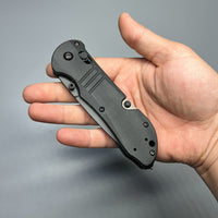 Benchmade Tactical Triage Rescue Folding Knife 3.48" S30V Black Combo Blade, Black G10 Handles, Safety Cutter, Glass Breaker - 917SBK