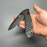 Benchmade Presidio AUTO Folding Knife 3.72" Black S30V Drop Point Combo Blade, Milled Black Aluminum Handles - 5700SBK